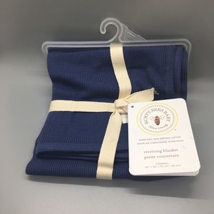 Burts Bees Baby Navy Blue Receiving Blanket